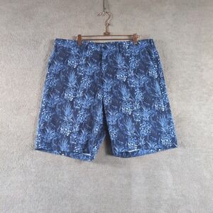 Nicklaus Mens Pineapple Print Shorts‎ Blue Size 38 Performance Golf Outdoor
